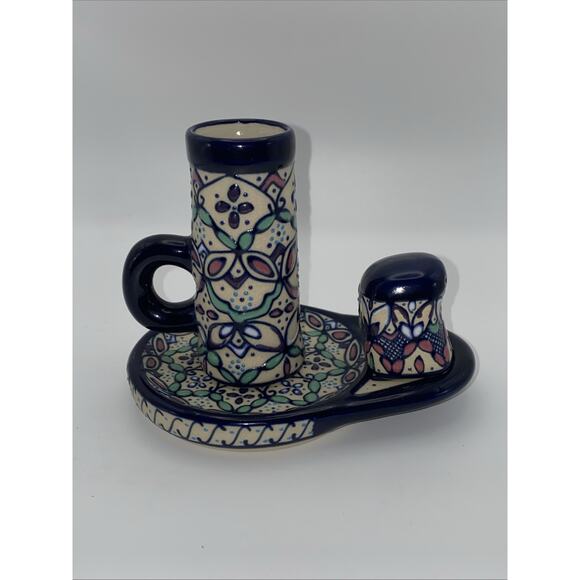 Javier Servin Hand Painted Talavera Handled Shot Glass With Serving Tray - Picture 1 of 7